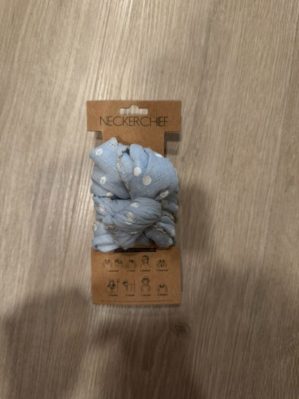 Light Blue Polka Dot Neckerchief Scarf NWT